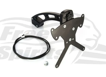 Free Spirits Side License Plate Bracket (Austria, Germany, Italy) in Black Finish For Triumph Bobber & Speedmaster 1200 Models (308936)
