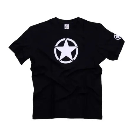 Army Surplus Fostex White Star T-shirt Black Size Medium (133380-BLK-M)