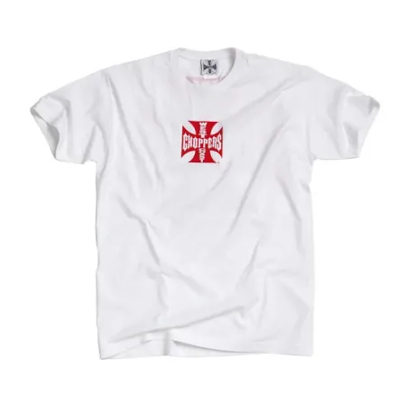 West Coast Choppers OG Classic T-shirt White/Red Size Large (WCCTS0004WTL)