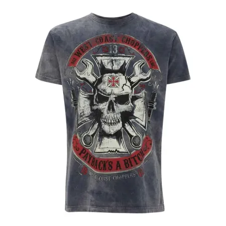 West Coast Choppers Mechanic T-shirt Vintage Blue Size Large (WCCTS132596BLL)