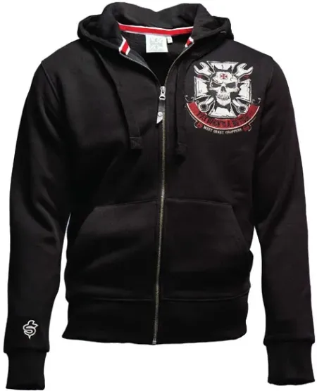 West Coast Choppers Mechanic Zip Hoodie Black Size Small (WCCHD157ZWS)