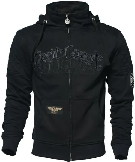 West Coast Choppers Por Vida Hoodie Black Size Small (WCCHD169ZWS)