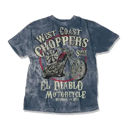 West Coast Choppers El Diablo T-shirt Vintage Blue Size 2XL (WCCTS132621BL2XL)