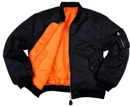 Army Surplus MA-1 Bomber Flight Jacket Black Size Small (1214011-S)