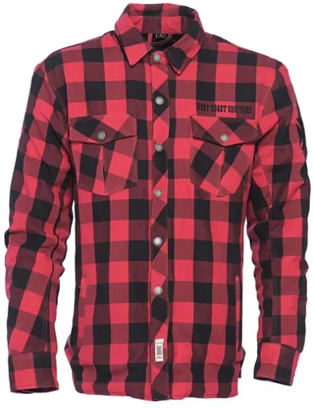 West Coast Choppers Dominator Riding Flannel Shirt Red/Black (CE Approved) Size Small (WCCWS129RDS)