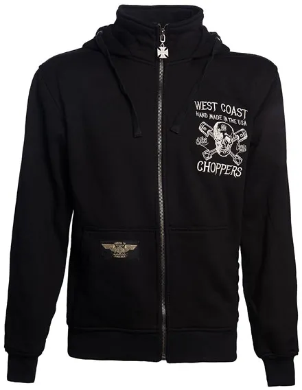 West Coast Choppers High Speed Zip Hoodie Black Size Small (WCCHD185ZWS)