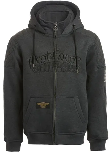 West Coast Choppers Por Vida Zip Hoodie Grey Size Small (WCCHD192GRS)