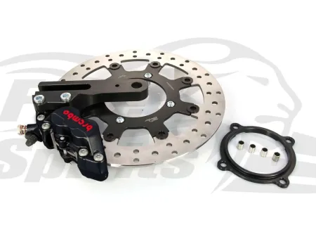 Free Spirits Rear Bracket & 4 Piston Brake Caliper In Black For Triumph Classic Models (305303K)