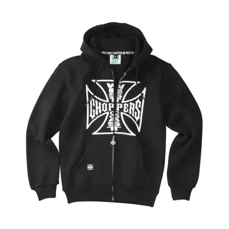 West Coast Choppers OG Logo Zip Hoodie Black Size Large (WCCHD200ZWL)