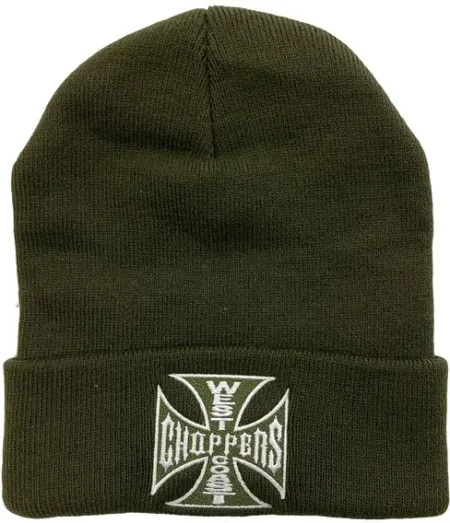 West Coast Choppers OG Roll-up Beanie Dark Olive (WCCMT135GN)
