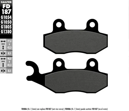 Galfer Brake Pad Scooter Organic (FD187G1050)