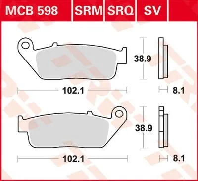 TRW SV Series Sindered Brake Pads (MCB598SV)
