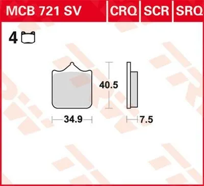 TRW CRQ Series Carbon Race Brake Pads (MCB721CRQ)