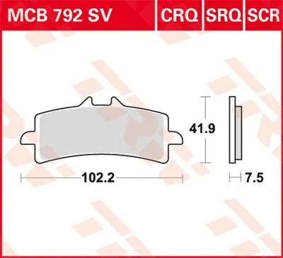 TRW SV Series Sindered Brake Pads (MCB792SV)