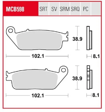 TRW TRQ Brake Pad Sintered Race (MCB598TRQ)