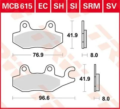 TRW SV Series Sindered Brake Pads (MCB615SV)