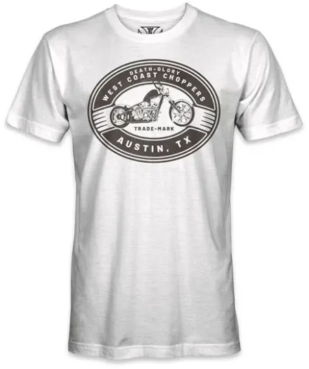 West Coast Choppers Death Glory Trade-mark T-shirt White Size Small (WCCTS132762WTS)