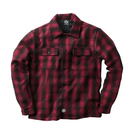 West Coast Choppers Wool Lined Plaidshirt Red/Black Size 2XL (WCCJS046RD2XL)