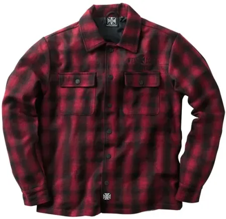 West Coast Choppers Wool Lined Plaidshirt Red/Black Size Small (WCCJS046RDS)