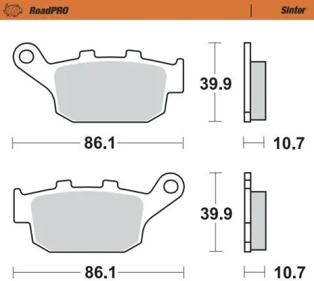 Moto Master RoadPRO Sinder Brake Pad Rear (402202)