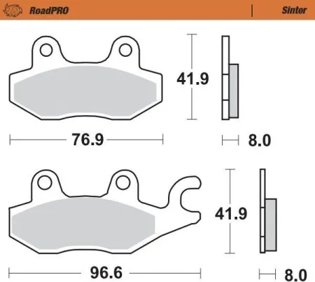 Moto Master RoadPRO Sinder Brake Pad Rear (402902)