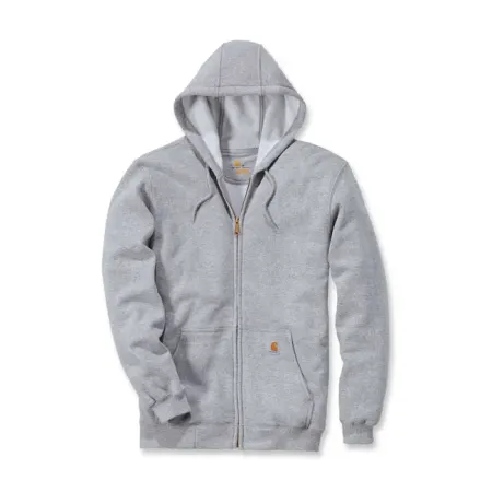 Carhartt Zip Hooded Sweatshirt Heather Grey Size Medium (K122-HGYMREG)