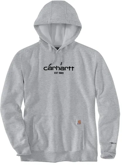 Carhartt Logo Graphic Hoodie Asphalt Heather Size Small (105569-058SREG)