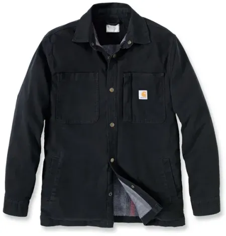 Carhartt Fleece Lined Denim Shirt Jac Black Size Small (105532-N04SREG)