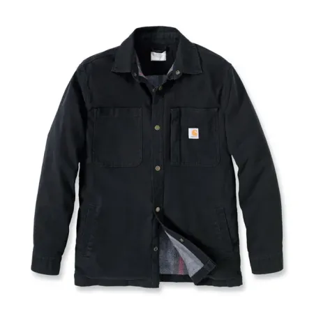 Carhartt Fleece Lined Denim Shirt Jac Black Size Medium (105532-N04MREG)