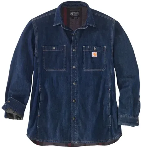 Carhartt Denim Fleece Lined Shirt Glacier Size Small (105605-H84SREG)