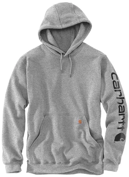 Carhartt Sleeve Logo Hoodie Grey/Black Size Small (K288-E20SREG)