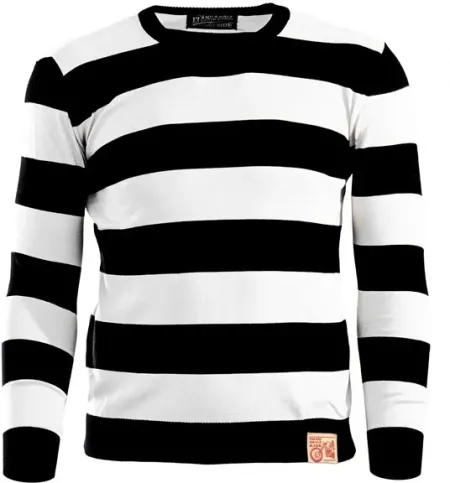 13 & 1/2 Magazine Outlaw Sweater Black/Off White Size Small (SWEAT-B/W-S)