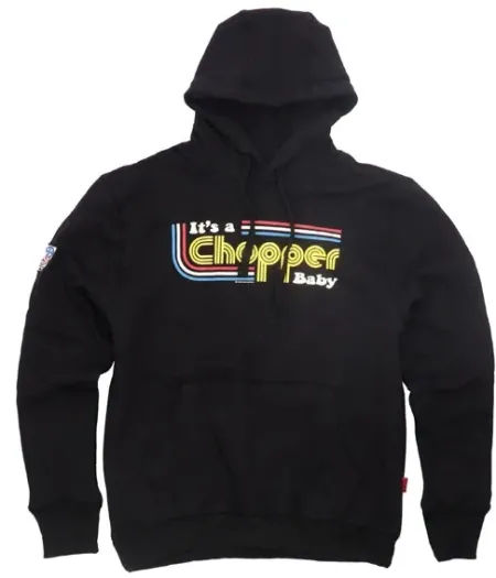 13 & 1/2 Magazine 'It's A Chopper Baby' Black Hoodie Size Small (ARM358869)