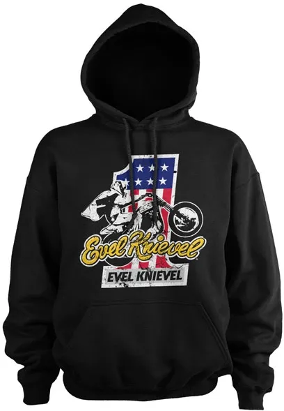 Evel Knievel No. 1 Hoodie Black Size Small (KK-33-EK002-H18-3-BK-S)