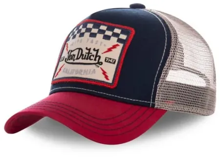 Von Dutch Square16 Trucker Cap Red/Navy (VD/0/CAS1/SQUARE16)