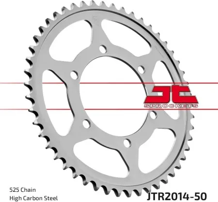 JT Sprockets JTR2014.50ZBK Rear Replacement Sprocket 50 Teeth 525 Pitch Natural C49 High Carbon Steel (JTR2014.50ZBK)