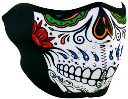 Zan Headgear Half Mask Neoprene Muerte Skull (WNFM413H)