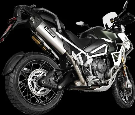Akrapovic Titanium Slip-On Muffler With Carbon End Cap For Triumph 2022-2024 Tiger 1200 Models (S-T12SO6-HJA)