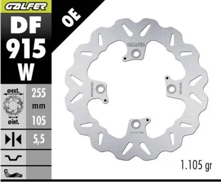 Galfer BRAKE ROTOR FIXED WAVE (DF915W)